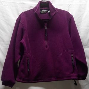 EMS Pinnacle Performance Magenta Polar-tec Fleece 1/2 zip Pullover Pocket Top Md